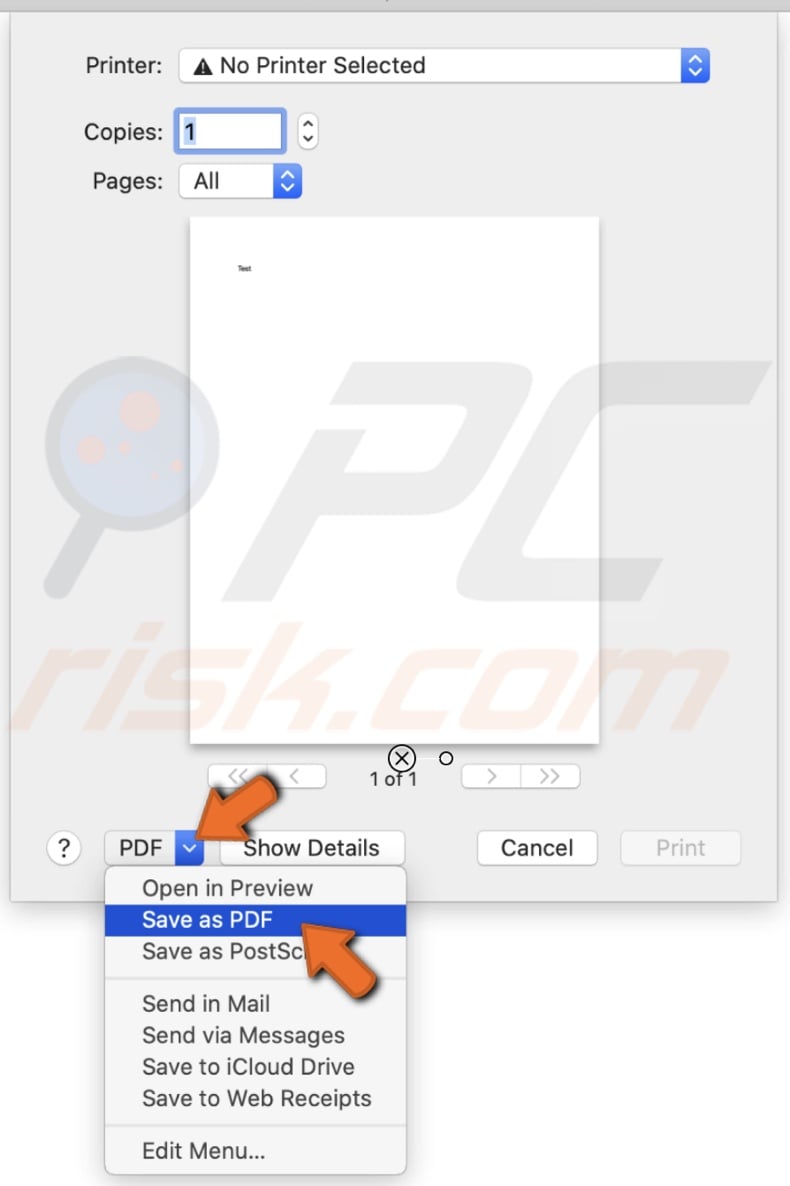 Save as a PDF file