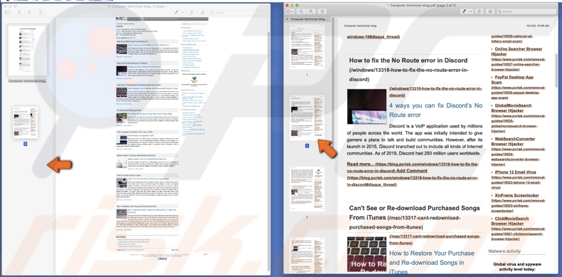 Drag single pages from a PDF to another PDF file