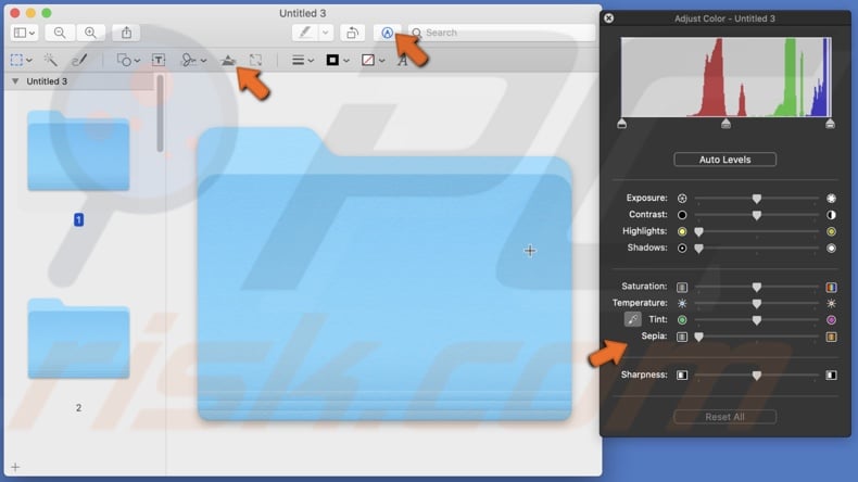Select a color for the folder