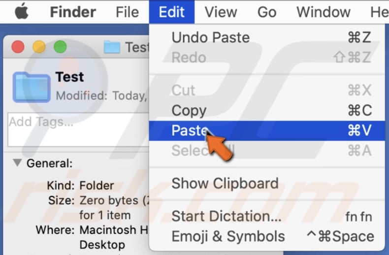 Paste the color to the folder