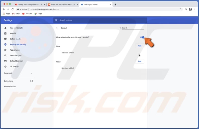 Mute all websites in Chrome