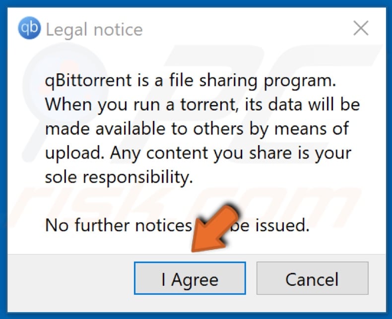 qBittorrent legal notice