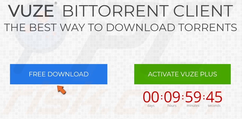 Click the Free Download button to get Vuze