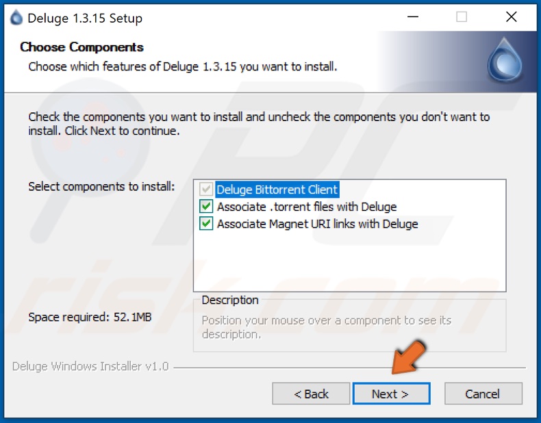 Choose Deluge components