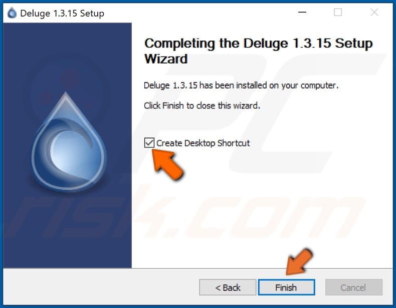 Finish the Deluge installation
