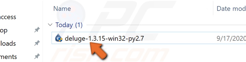 Run the Deluge installer