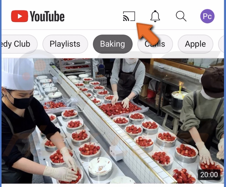 Tap on the Chromecasting icon