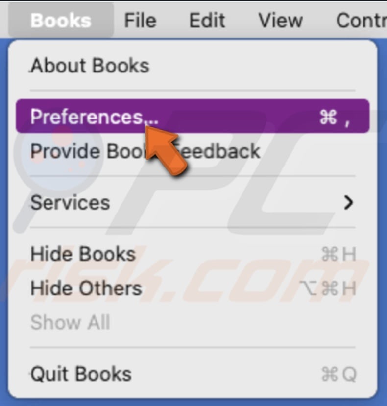 Go to Books Preferences