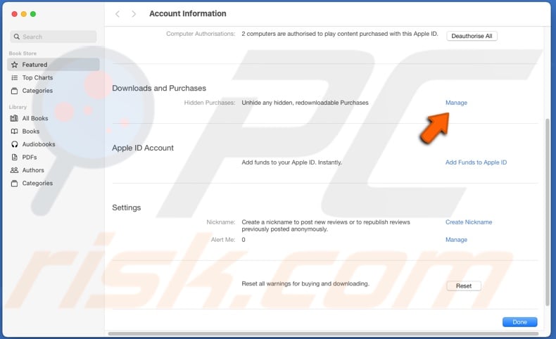 Manage Hidden Purchases