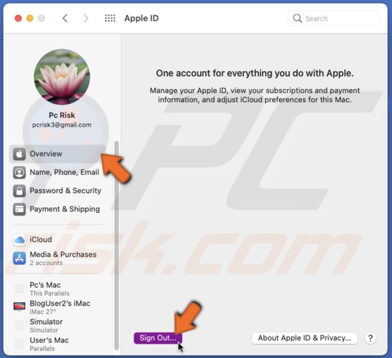 Sign Out of Apple ID