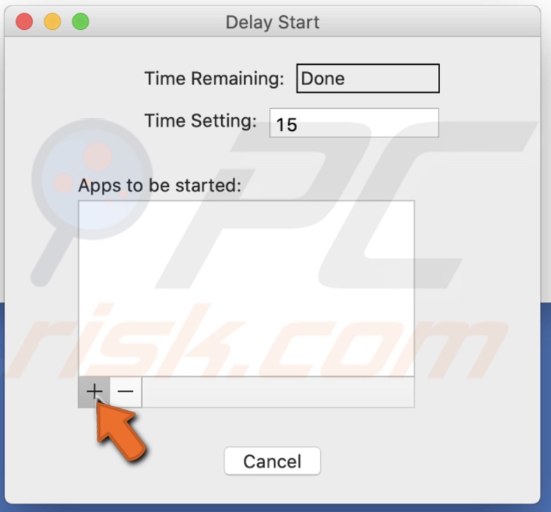 Click on the plus icon in Delay Start
