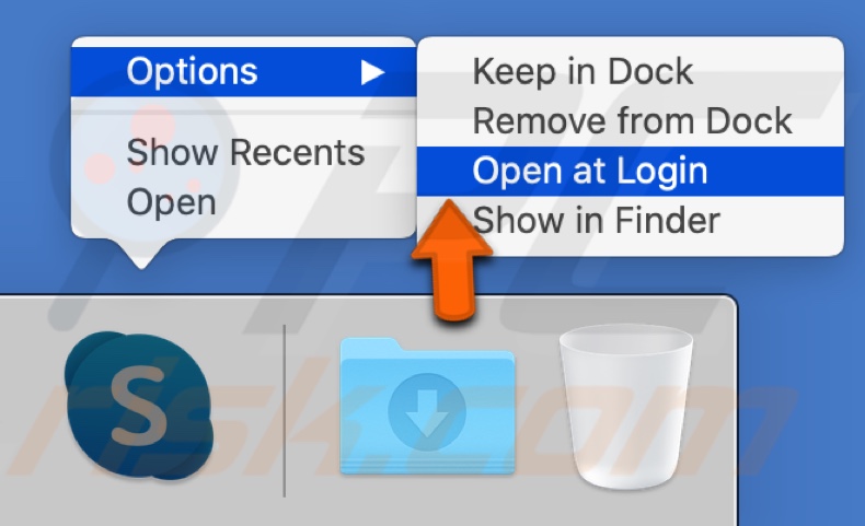  Skype Open at Login Disabled from Dock