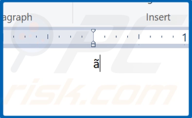 Character A with a tidle accent