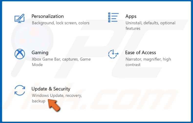 Select Update & Security