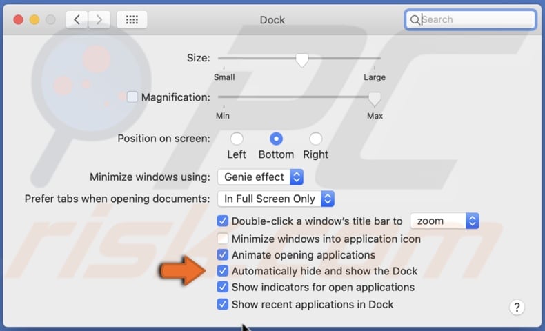Automatically hide Dock