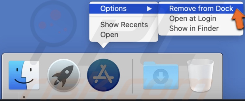 Remove item from Dock