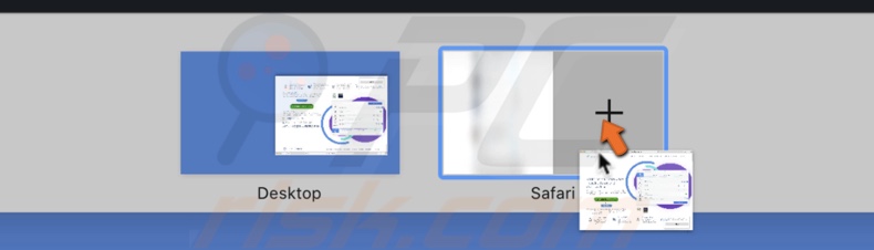 Drag second window to Mission Control