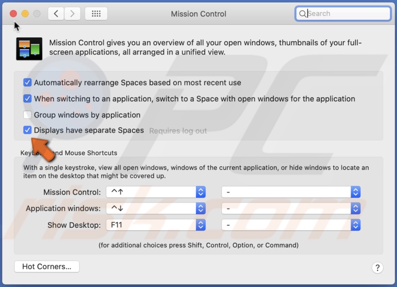 enable separate spaces
