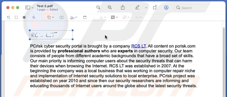 Add singature to PDF in Preview