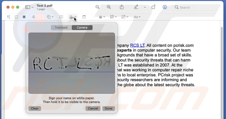 Create a signature in Preview