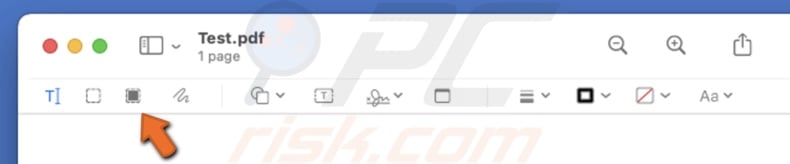 Select the Redact tool in Preview