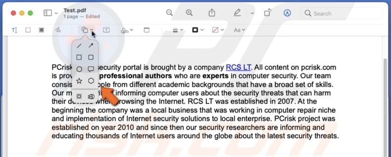 Select the Shapes tool in Preview