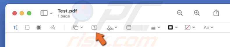 select Text tool in Preview