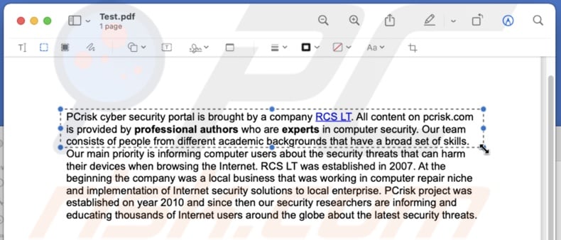 Select text with Rectangular Selection tool in Preview