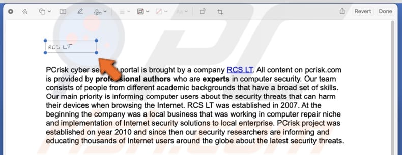 Signature added to PDF in QuickLook