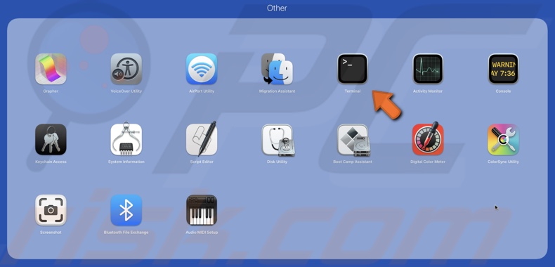 Open Terminal using Launchpad