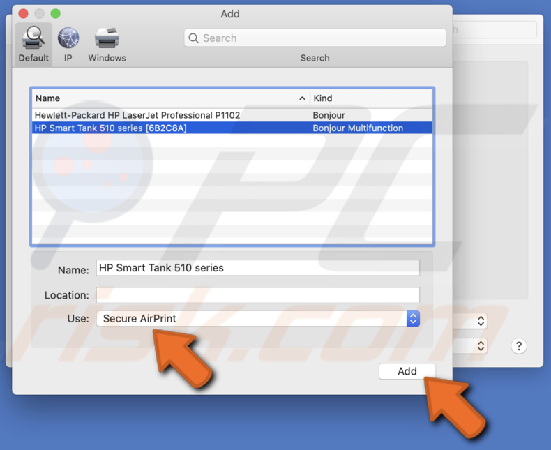 Secure AirPrint detected