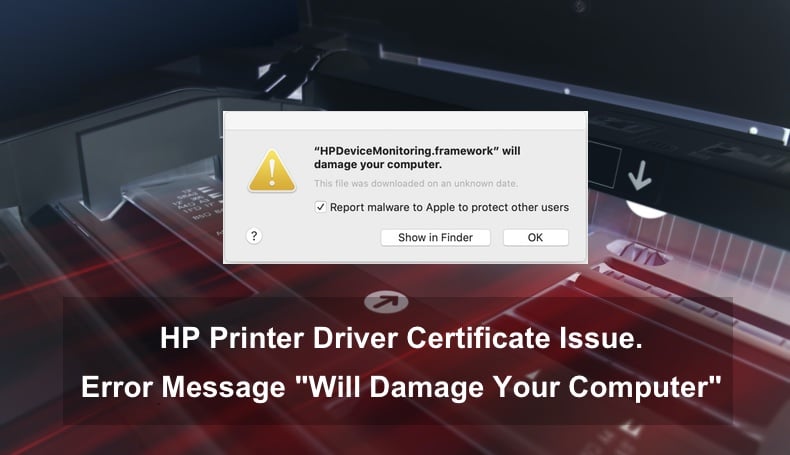HP Printer Driver Certificate Issue