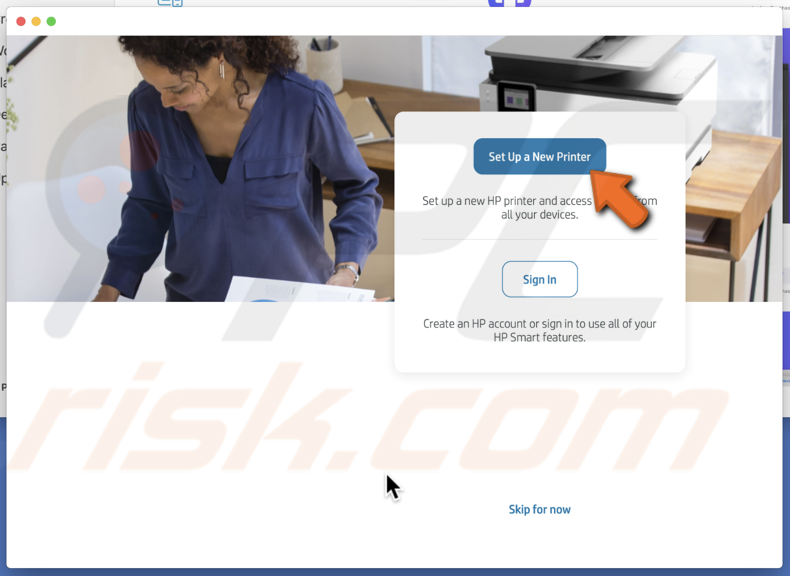 Sert up a new printer with HP Smart