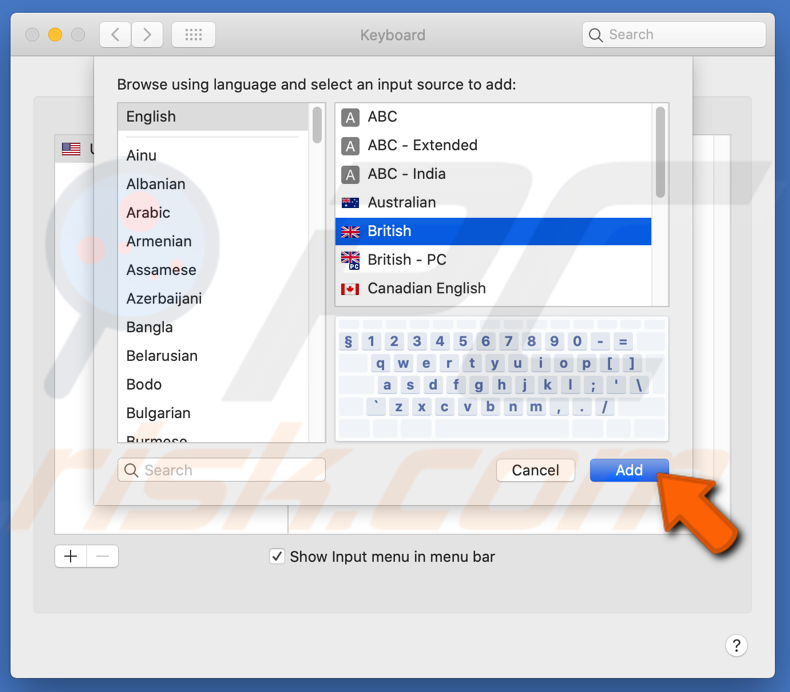Add new language to Mac