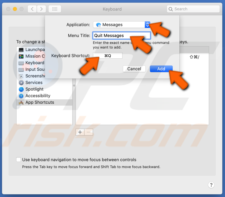 Customize specific app shortcut