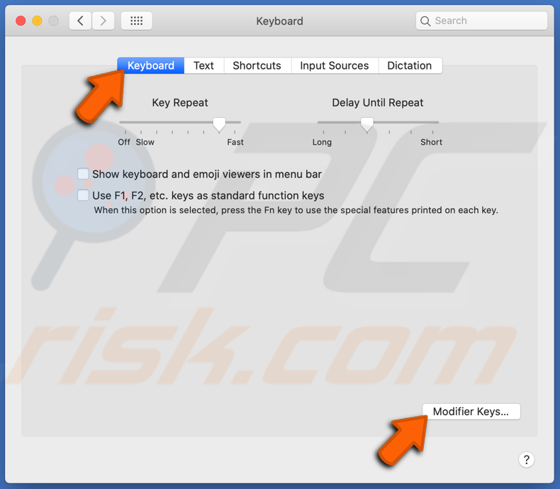Customize modifier keys