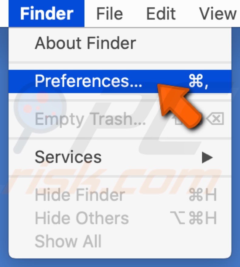 Go to Finder Preferences