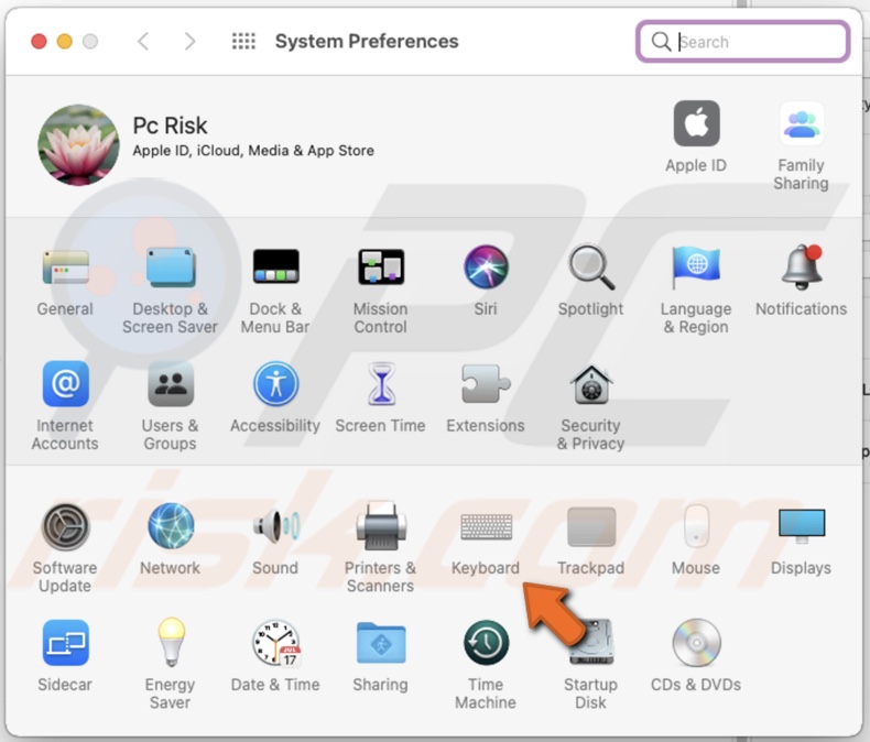 Go to keyboard settings