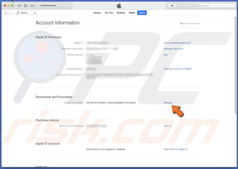 Manage Hidden Purchases