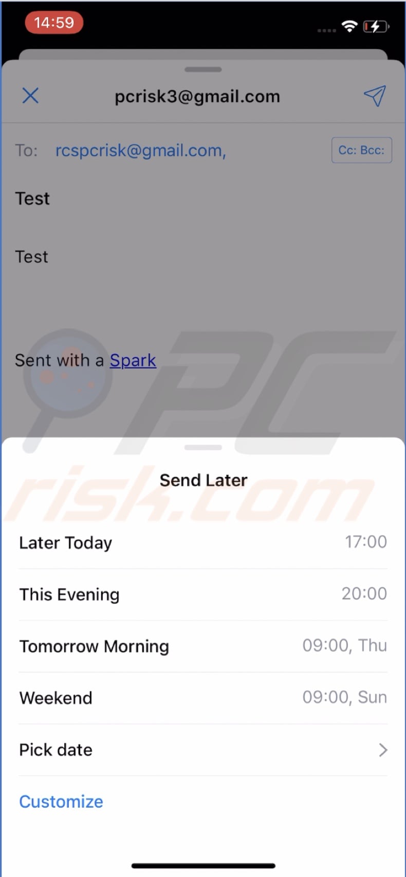 Choose date and time