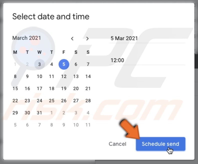 Click on Schedule send 