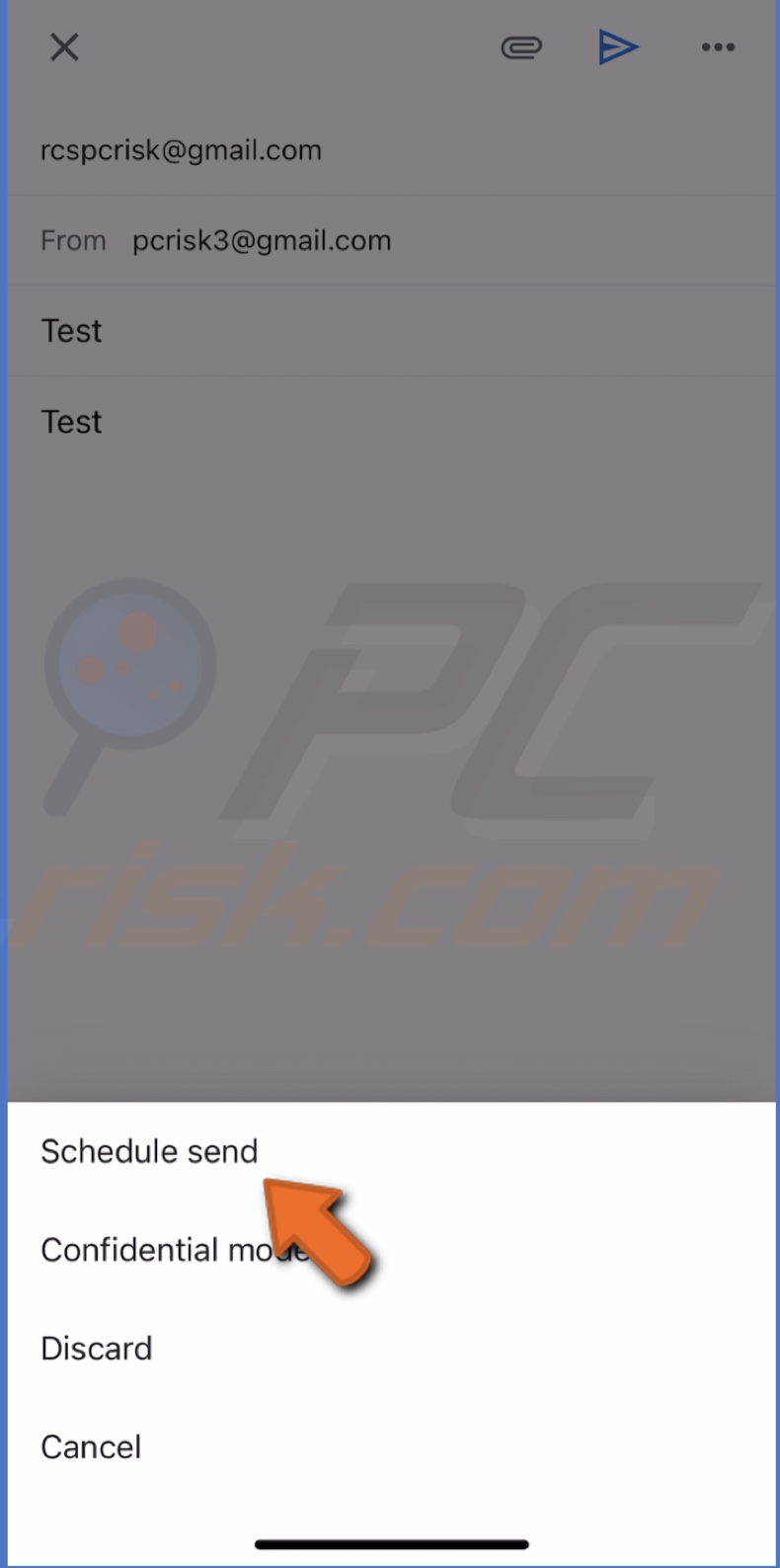 Click on Schedule send