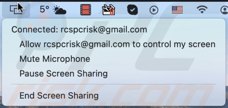 Manage screen sharing using Messages