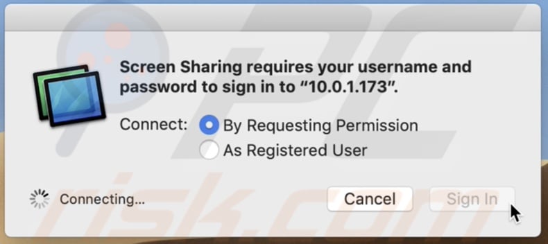Request screen sharing permission