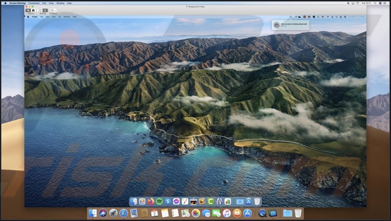 Screen sharing using Finder