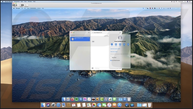 Screen sharing using messages