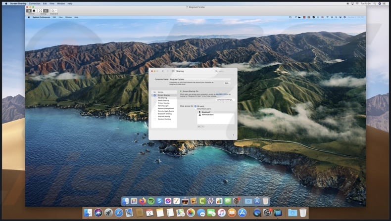 Share screen using Screen Sharing