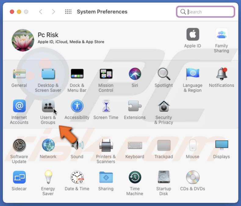 Go to Users & Groups