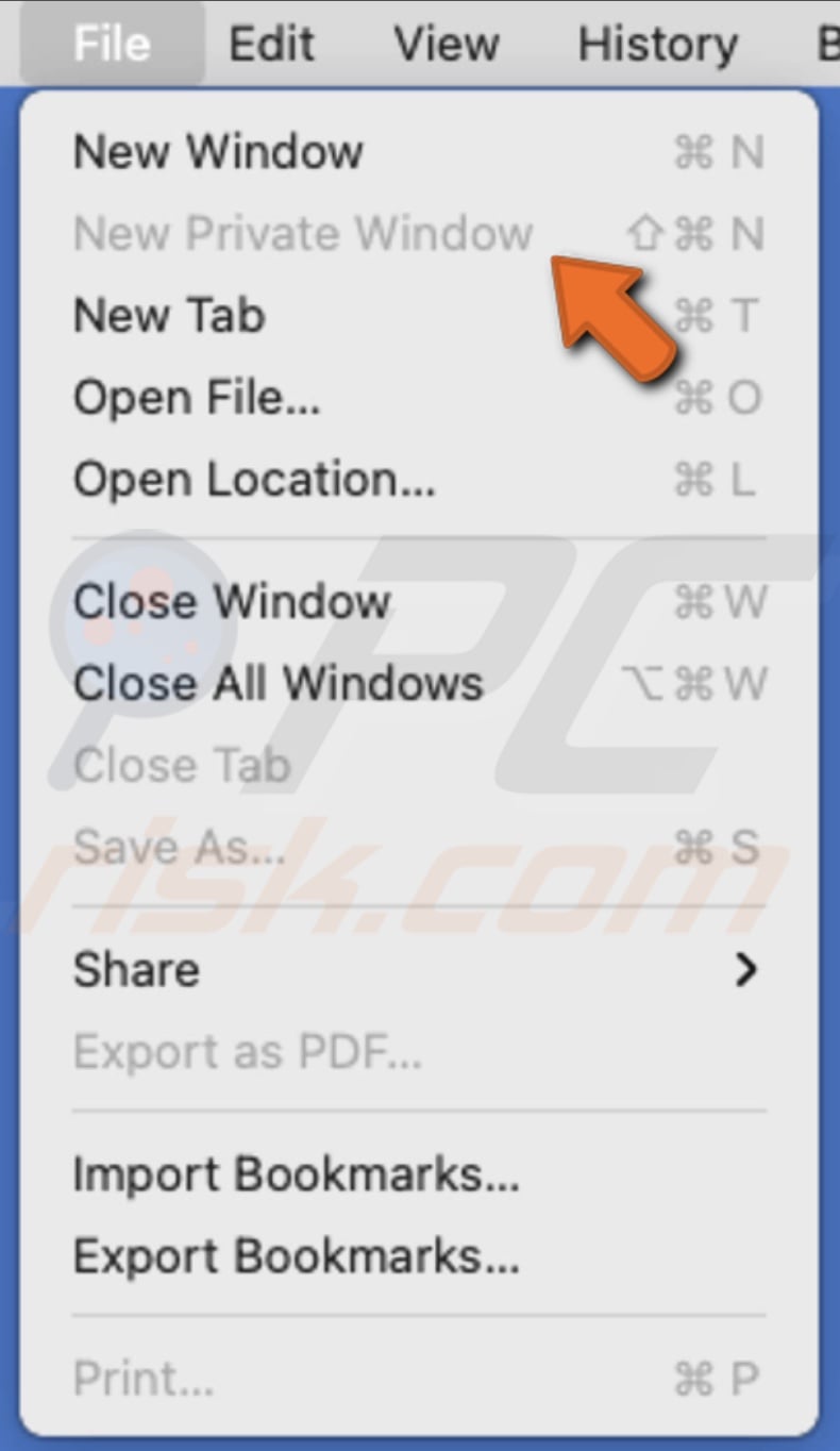 Incognito mode disabled