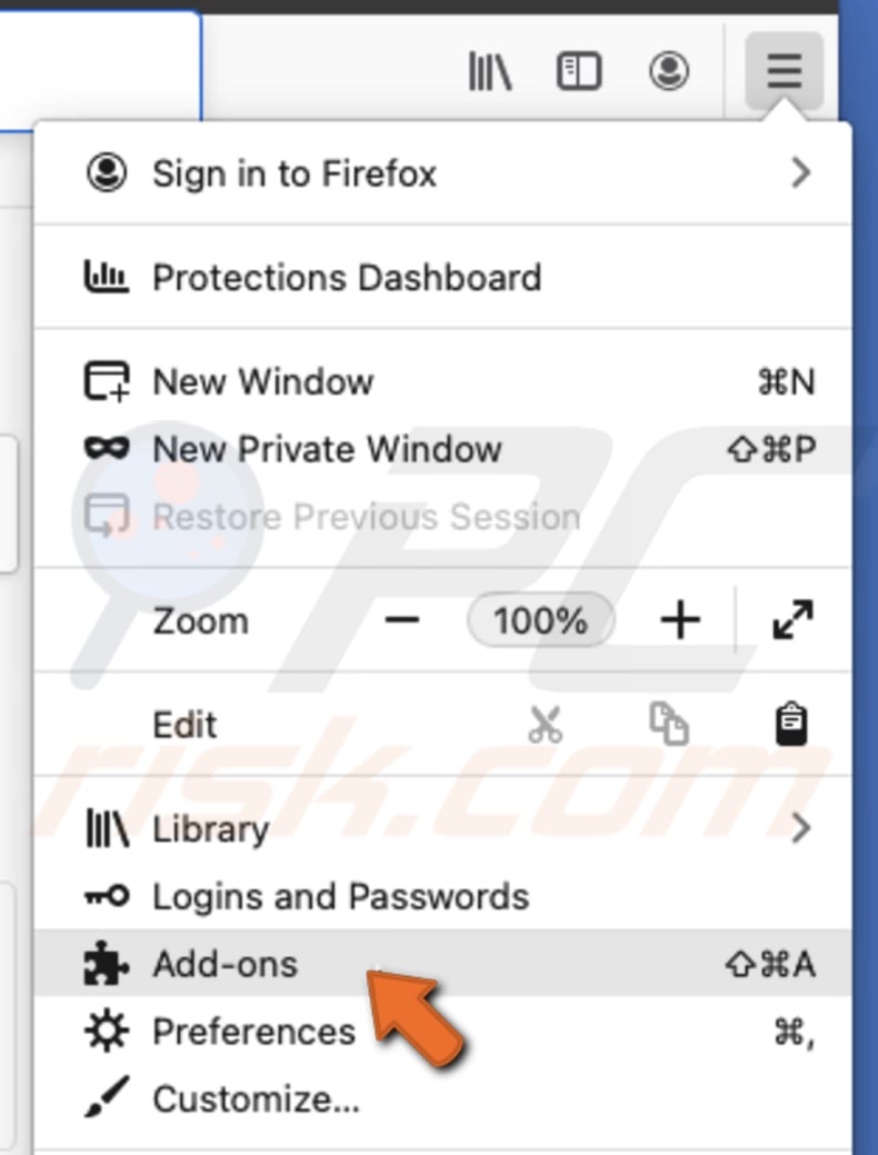 Go to Add-ons in firefox